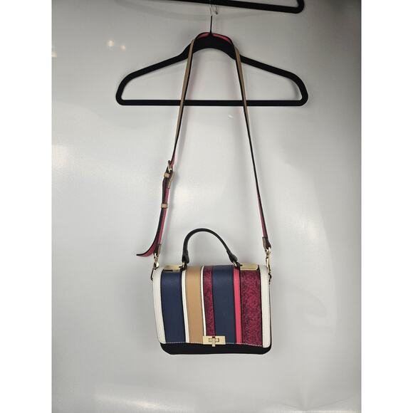 Gianni Bini Crossbody Bag Multi Color Striped Faux Leather Summer Cutie! - Picture 2 of 8